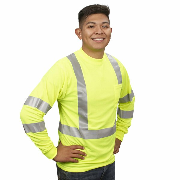 Cordova COR-BRITE Long Sleeve Shirts, Lime, 2in Silver Reflective Tape, 2XL V5112XL